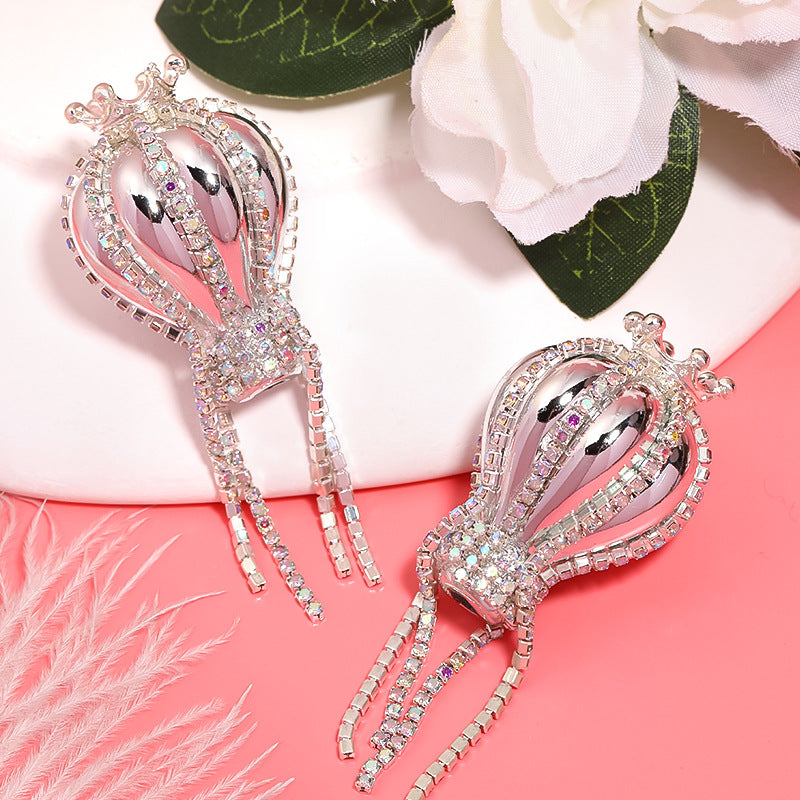 Wholesale 5PCS UV Plated Color Crown Hot Air Balloon DIY Acrylic Beads